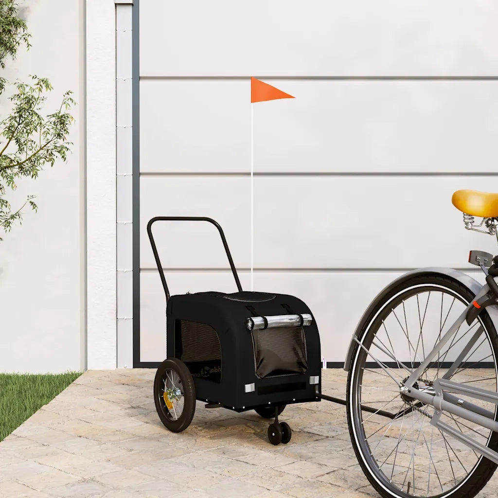 Rimorchio per bicicletta per animali domestici Nero CFW9222967