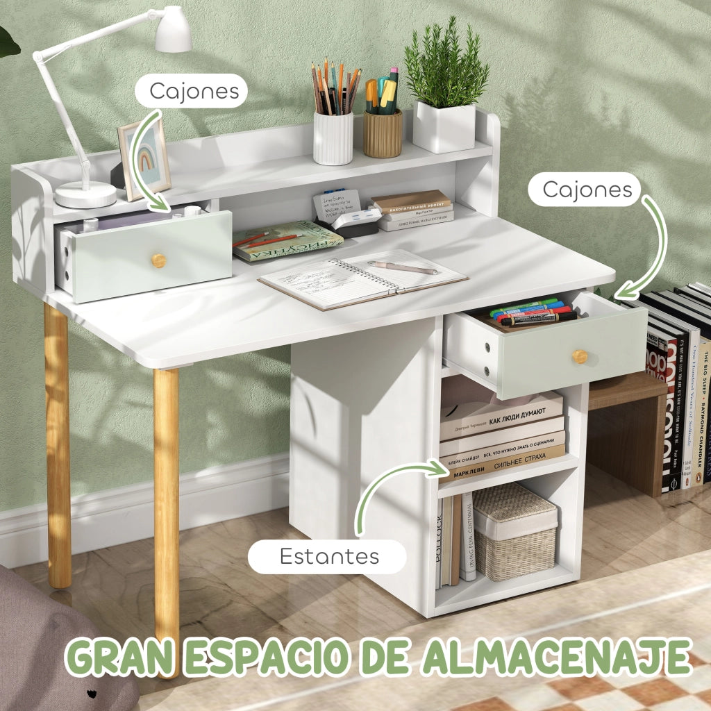 Scrivania per Bambini con Sedia e Cassetti ¨C Xylo ¨C Verde Chiaro e Bianco