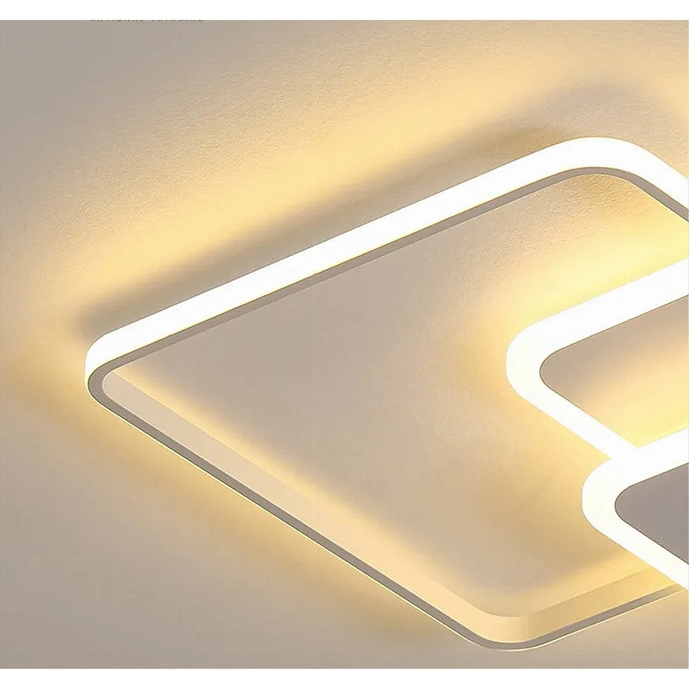 Trade Shop - Plafoniera Luce Naturale Led Quadrata 50w Lampadario A Soffitto Oro Moderno 50071 -