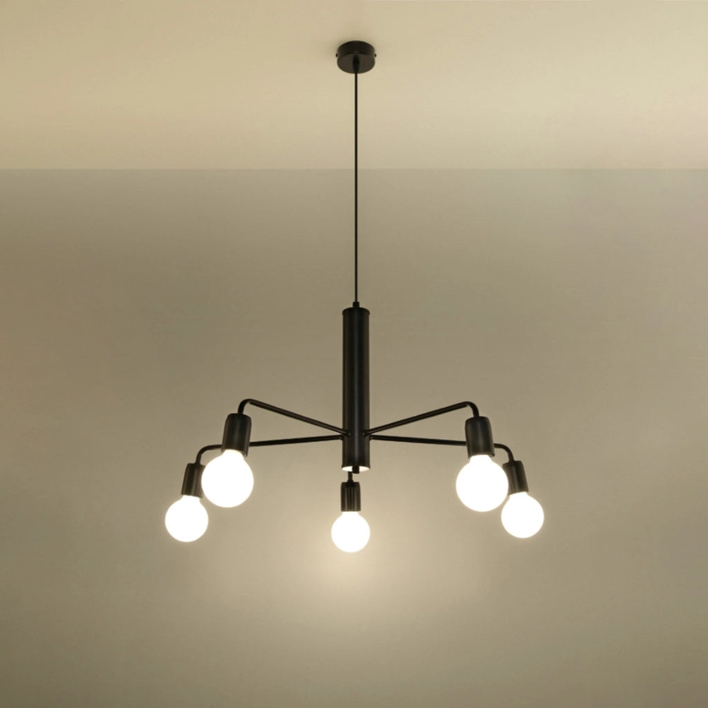 Lampadario Basilik Pure Lume nero metallo 5xE27 IP20