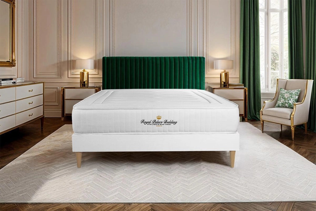 Kit rete e materasso LANCASTER 90x200cm - Spessore : 22cm - molle insacchettate e memory foam - Rigido, 3 zone di comfort