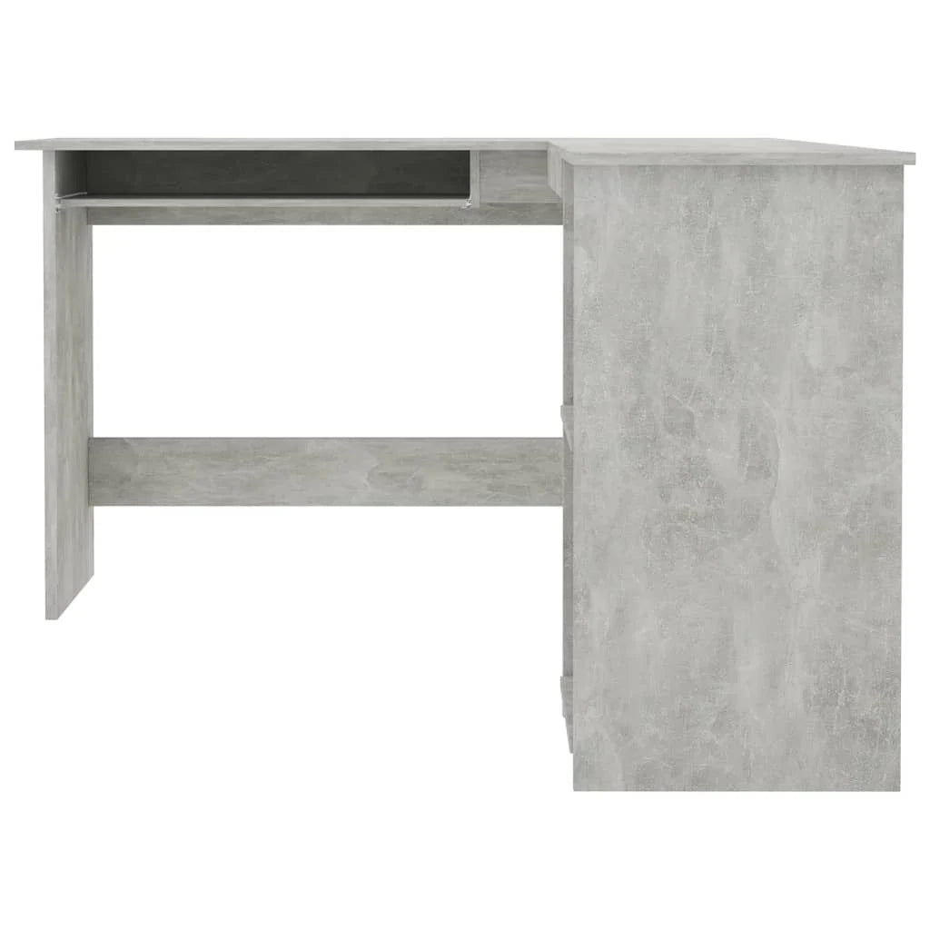 Scrivania tavolo postazione di lavoro mobile per computer scrivania angolare a L legno ingegnerizzato grigio 02_0023684