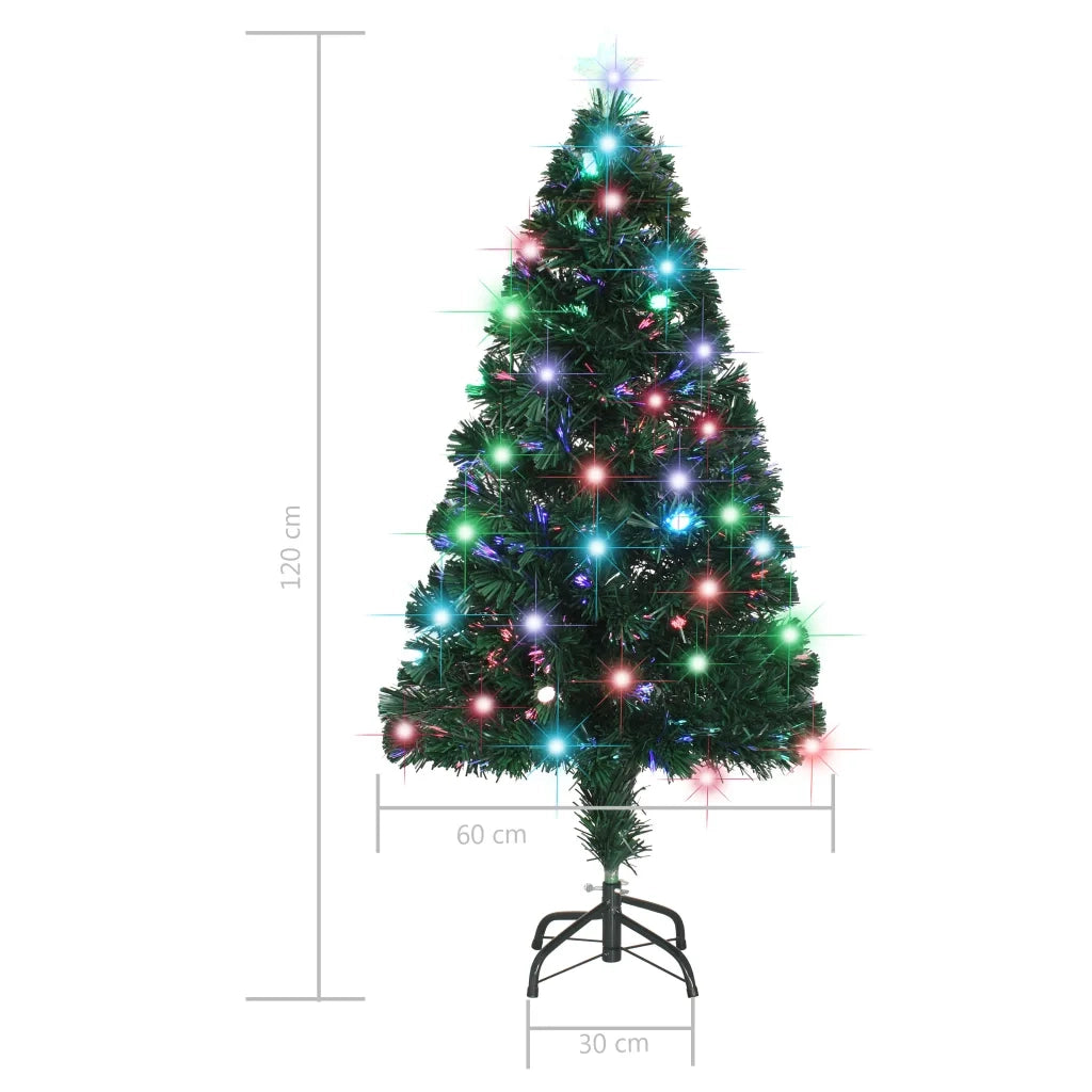 Albero di Natale Preilluminato con Supporto e LED 120 cm Fibra Ottica 284300