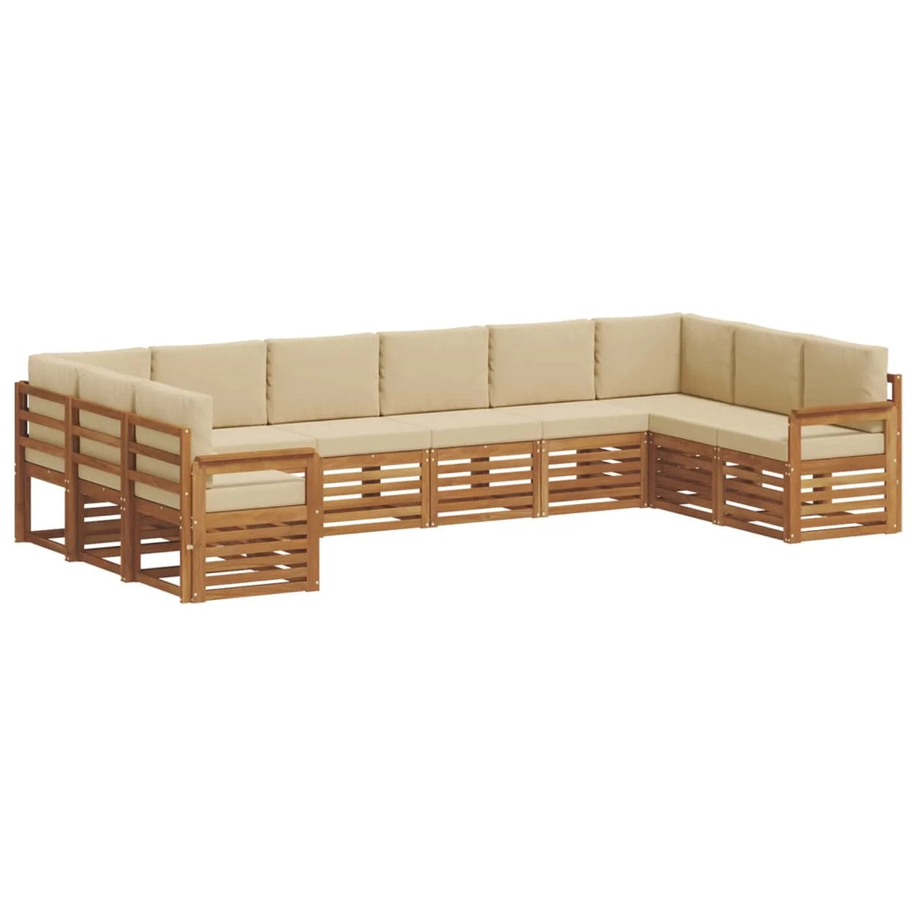Set divano sezionale con cuscino 10 pcs Naturale e Beige 3375548