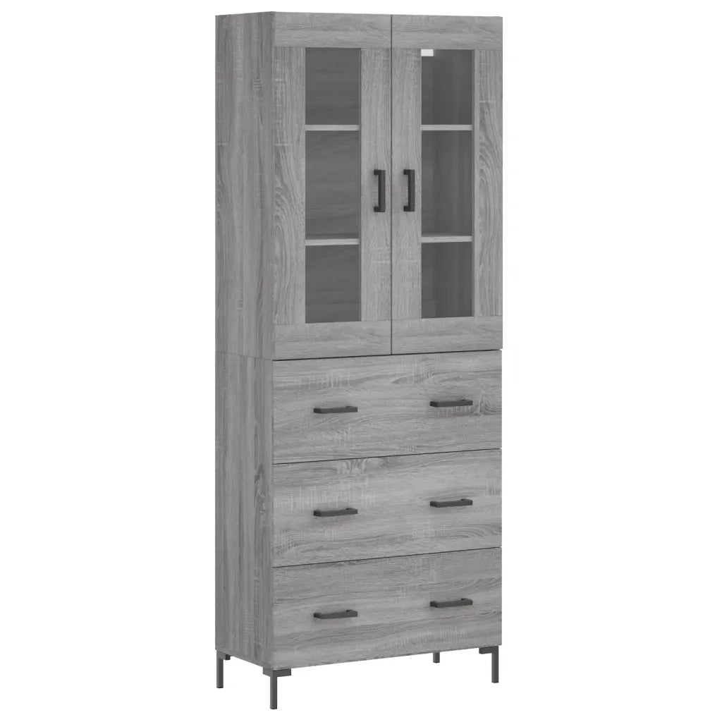 Credenza-Buffet-Armadio da cucina Grigio Sonoma 69,5x34x180 cm in Legno Multistrato 286392