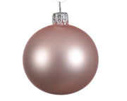 Box Da 6 Palline Di Natale Vetro Opaco Colore Rosa Cipria 6Cm