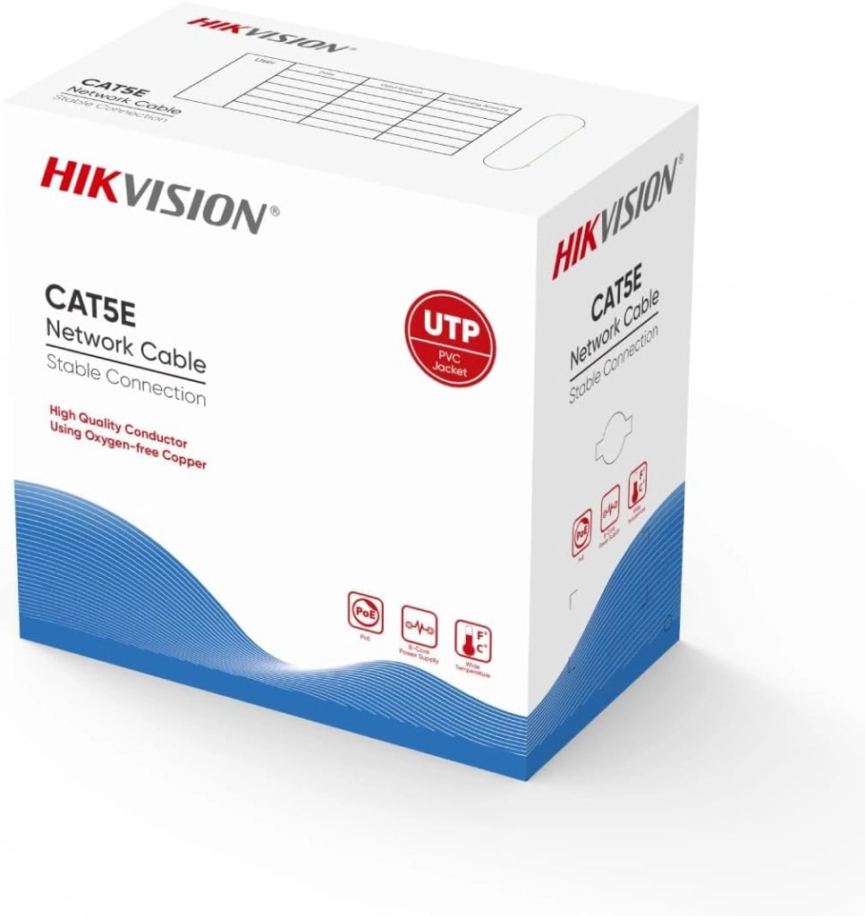 Hikvision DS-1LN5E-E/E Cavo di Rete UTP Cat5e 305 Metri Rame Puro 0,45mm Grigio