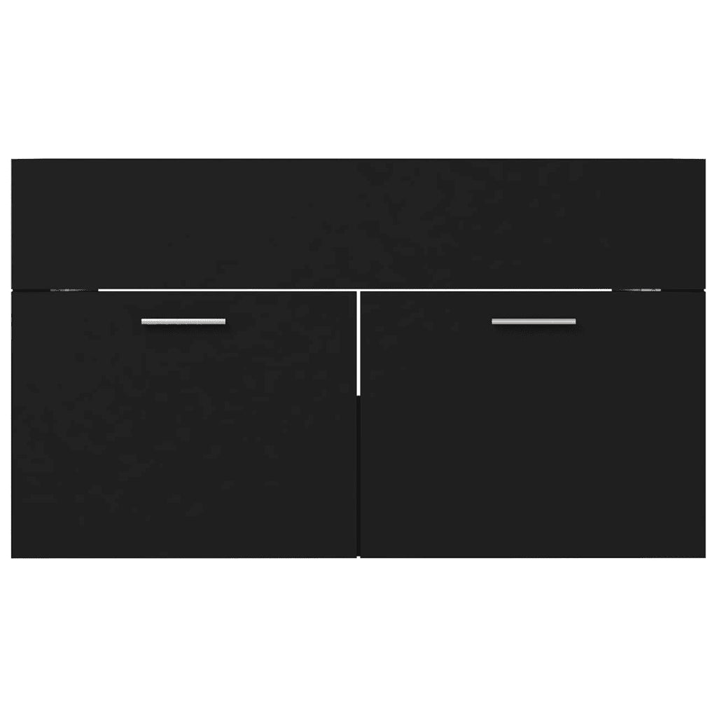 Mobile da Bagno con Lavabo Integrato Nero in Truciolato cod mxl 63580
