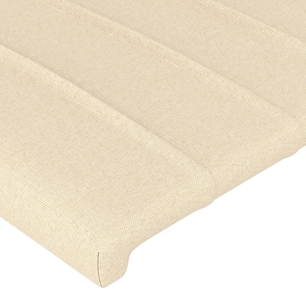 Testiera | Testata a LED Crema 203x23x118/128 cm in Tessuto