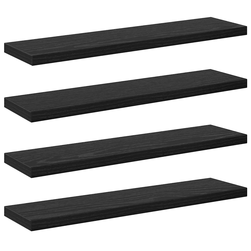 vidaXL Scaffale 4 pcs Nero 40 x 10 x 1.5 cm Legno multistrato