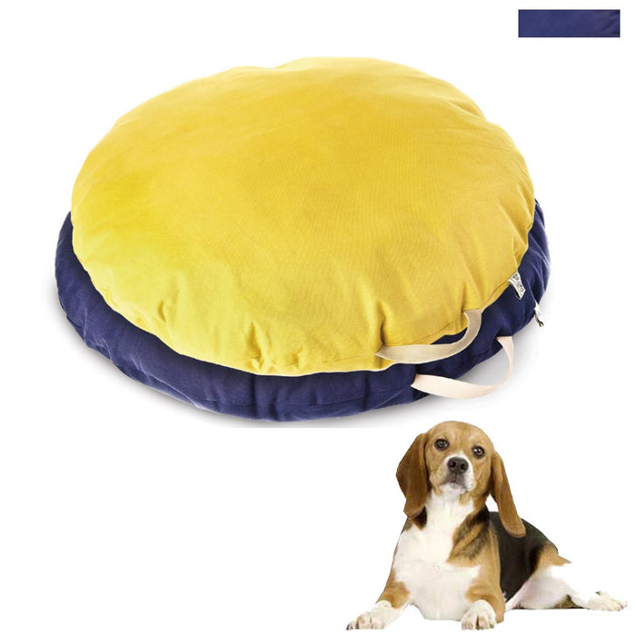 Cuscino per cani rotondo beanbag coloro blu diametro 80 cm