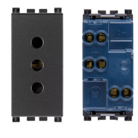 Presa sicury 2p+t 10a 250v standard italiano tipo p11 vimar serie arkè 50-60 hz *** colore grigio, confezione 1