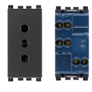Presa sicury 2p+t 10a 250v standard italiano tipo p11 vimar serie arkè 50-60 hz *** colore grigio, confezione 1