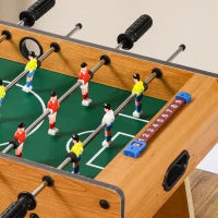 Calcio Balilla Pieghevole in Legno con 6 Aste, 18 Giocatori e Segnapunti, 69x37x70cm