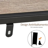 Scaffale Libreria Asimmetrica Stile Industriale in Legno e Metallo