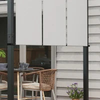 Pergola con 3 Teli Scorrevoli 3,5L x 3l x 2,35H m, Struttura in Metallo con Rivestimento in Resina Epossidica, Tela in Poliestere, Grigio