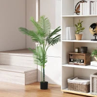 Pianta Finta Palma Areca Alta 150 cm per Interni con Vaso, Decorazione per Casa e Ufficio, Verde