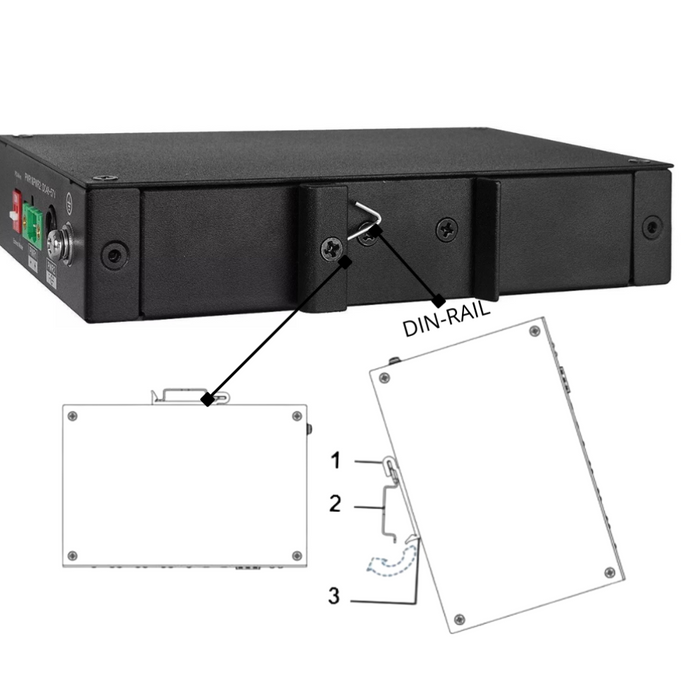Switch di rete industriale 4 porte poe + 1 sfp + 1 uplink 1000mbps