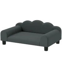 Divano per cani, divano per animali domestici con schienale e braccioli, traspirante, 66 x 42 x 28,5 cm, grigio scuro