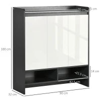 Mobile Scarpiera da Ingresso in Truciolato per 19 Scarpe con Ripiani Regolabili, 90x32x100 cm