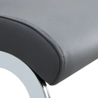 Set di 2 Sedie moderne per sala da pranzo, con schienale alto, in PU e tessuto, per Cucina e ufficio, Grigio