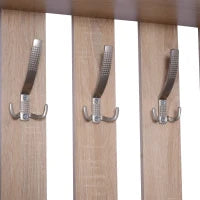 Set Arredo Guardaroba 3 in 1 con Specchio e Scarpiera da Ingresso Pannello Truciolare 90 x 21.5 x 116cm Quercia