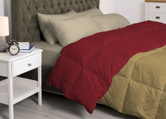 Interno Imbottitura Piumino Invernale 300gr/mq In Piuma D'Oca Bicolor - Matrimoniale - Tortora-Bx