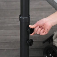 Ombrellone a Braccio Ombrellone con Manovella 3m x 3m x 2.5m Nero