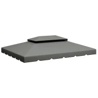 Tenda di Ricambio per Gazebo, Telone di Sostituzione per Tenda da Giardino, in Poliestere, 4 x 3 m, Grigio Chiaro