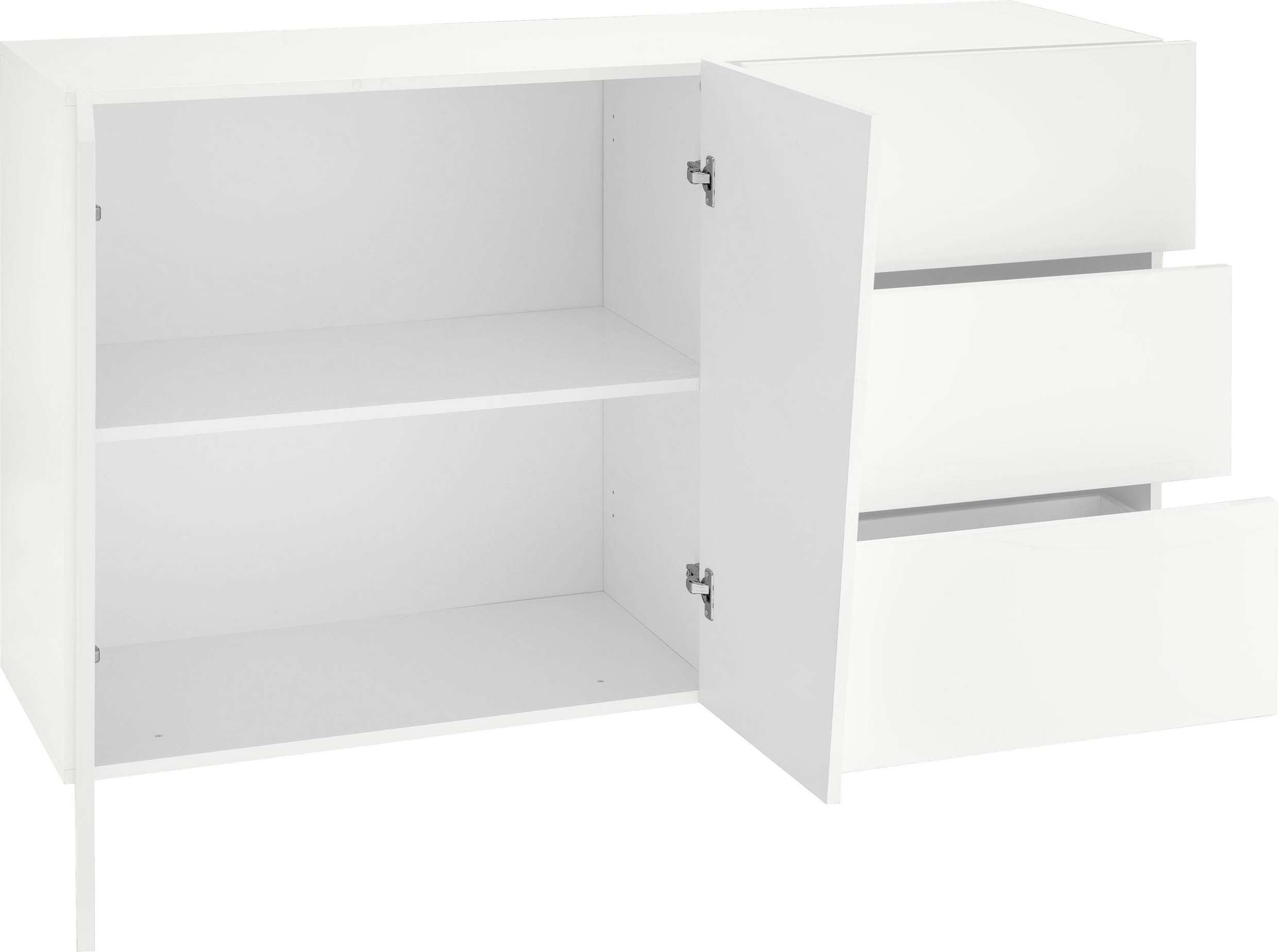 Mobile VEGA L 140.9 x H 86 x P 43 cm colore bianco lucido