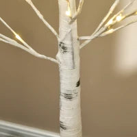 Albero di Natale Bianco con Luci LED e 12 Rami per Interni ed Esterni, in PP e Metallo, 22x22x150 cm