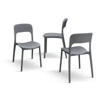 PAZZO DESIGN Sedia Luana set da 4 sedie Grigio in Polipropilene