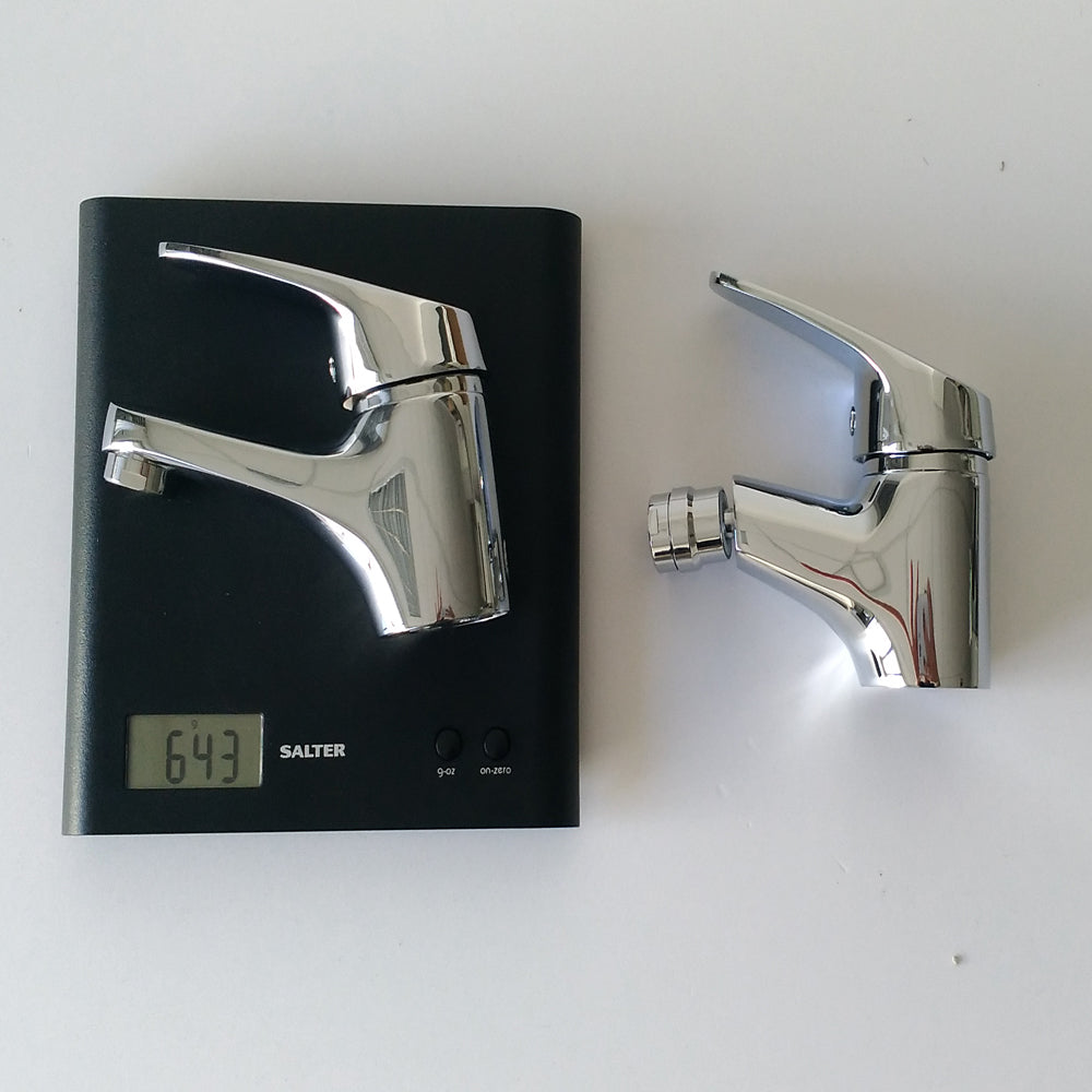 Coppia di miscelatore rubinetto bidet e miscelatore lavabo linea europa cromata