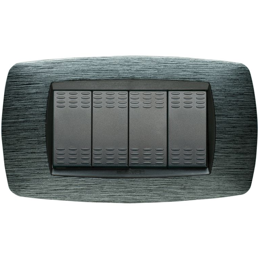 Master modo placca satinato grigio compatibili con supporti master modo *** numero posti 4 posti, confezione 1