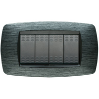 Master modo placca satinato grigio compatibili con supporti master modo *** numero posti 4 posti, confezione 1