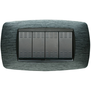 Master modo placca satinato grigio compatibili con supporti master modo *** numero posti 4 posti, confezione 1