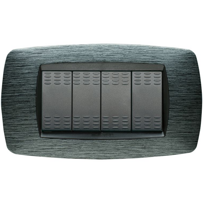 Master modo placca satinato grigio compatibili con supporti master modo *** numero posti 4 posti, confezione 1