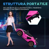 Macchina Elettrica per Bambini 3-5 Anni Lamborghini 12V con Telecomando e Velocità 3-5km/h, Rosa