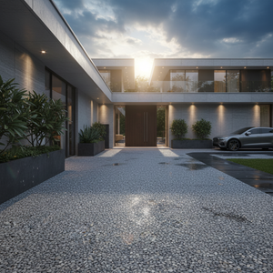 Pavimento drenante fai da te ciottoli in marmo e resina grigio bardiglio 15,750 kg