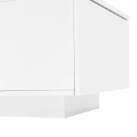 Tavolino da caffè con illuminazione LED, piano del tavolo lucido, ampio spazio di conservazione, 120x50x38,5 cm, Bianco