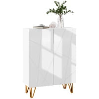 Scarpiera Moderna per 15-20 Paia di Scarpe, Ripiani Regolabili e Chiusura Ammortizzata, 72x31.5x95 cm, Bianco