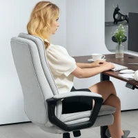 Sedia da Ufficio Ergonomica con Schienale Alto, Altezza Regolabile e Dondolo, Grigio
