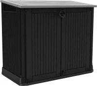 Porta Attrezzi da Giardino Store-It-Out Midi, 880L, Effetto Legno, Nero, 132x71,5x113,5H cm
