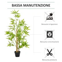 Set 2 Piante di Bambù Artificiali in Vaso da 120cm per Interni ed Esterni