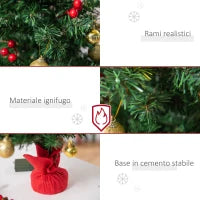 Piccolo Albero di Natale 60cm con 15 Luci a LED e Decorazioni
