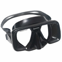 Maschera apnea bioculare abysstar sea in gomma nera tpa vetro temperato