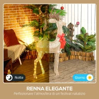 Decorazione Natalizia da Interno ed Esterno a Forma di Renna con 137 Luci LED, Oro