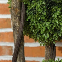 Pianta di Bosso Artificiale a 3 Sfere con Vaso Incluso e Fondo Rinforzato, Altezza 115 cm