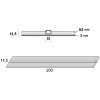 Semilavorato cartongesso fibra profilo alluminio creazione luce led 14,5x200 cm
