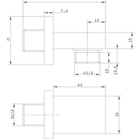 Ogomondo presa acqua rettangolare in ottone cromato 1/2â€ mm *** confezione 1